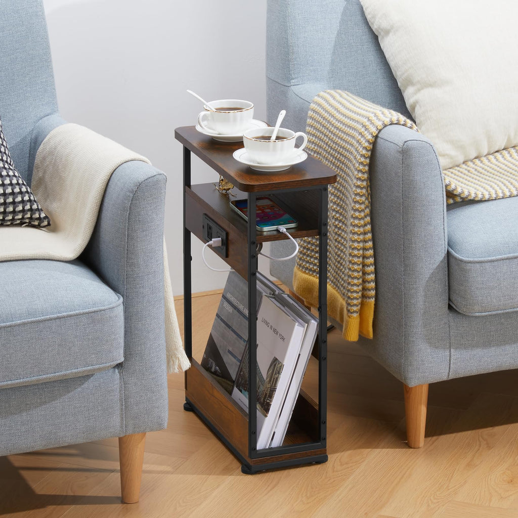 Narrow Side Table with Charging Station S1970