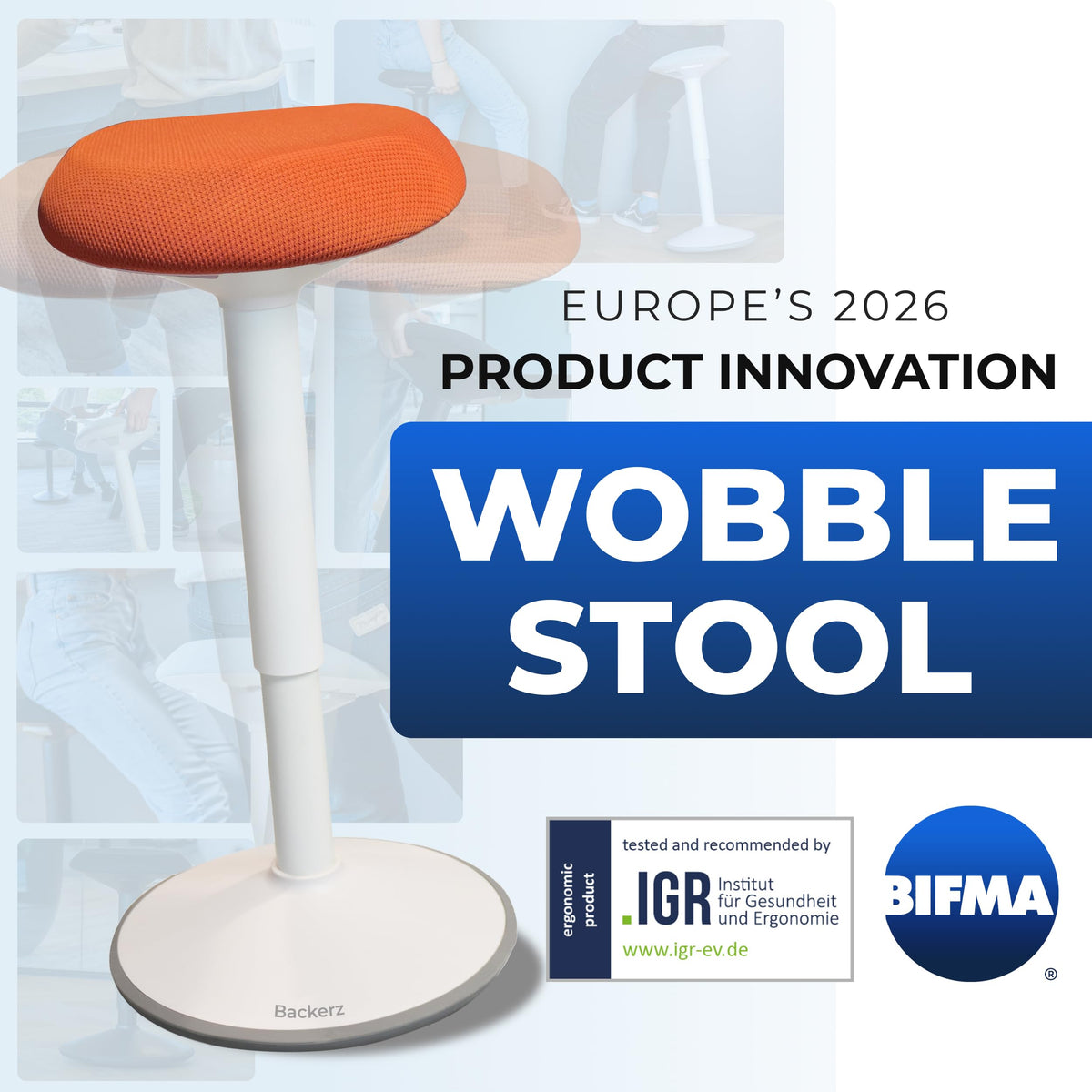 Height Adjustable Swivel Wobble Stool B394902