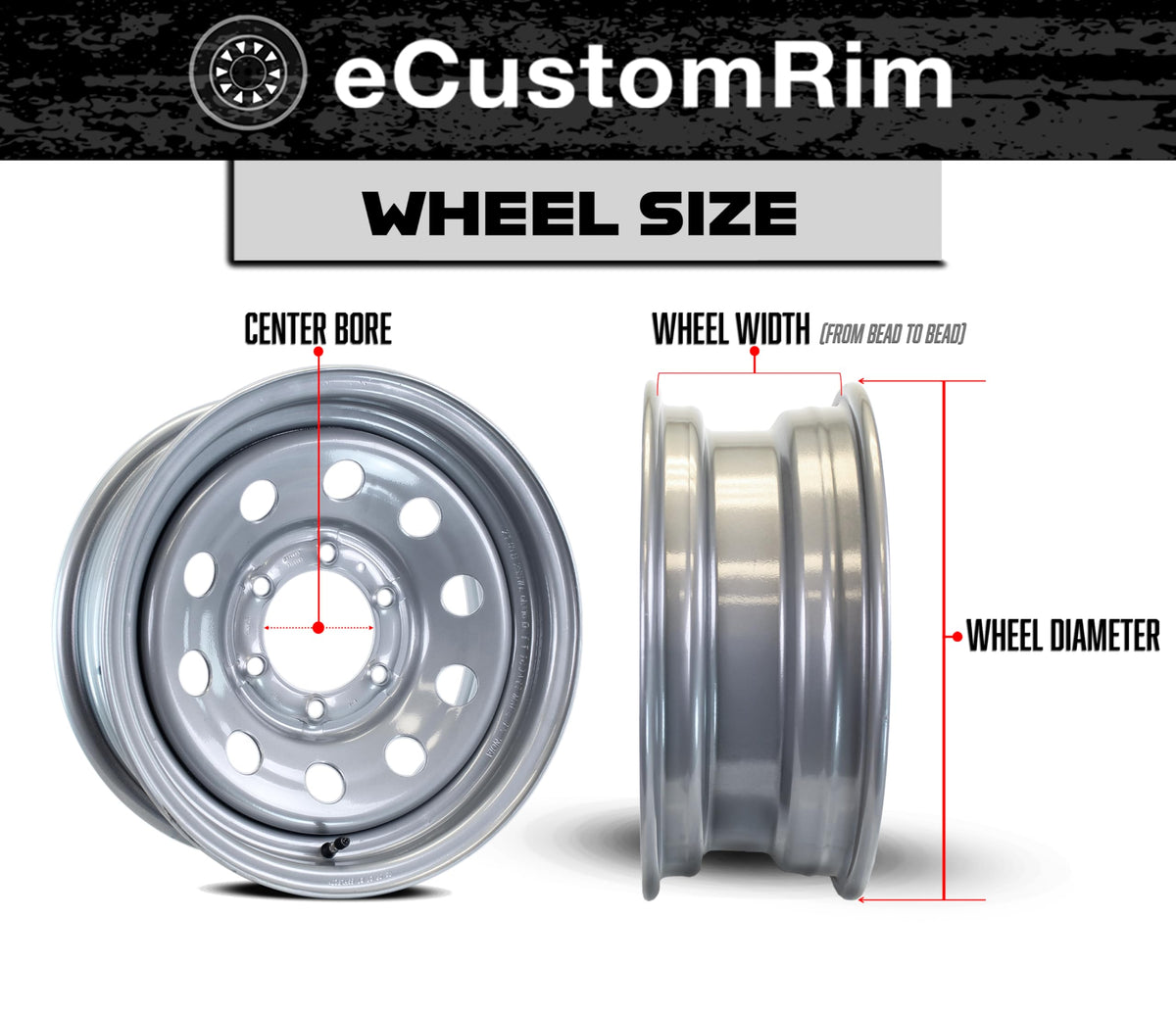 12 Inch 5 Lug Black Trailer Tire Rim Assembly S656
