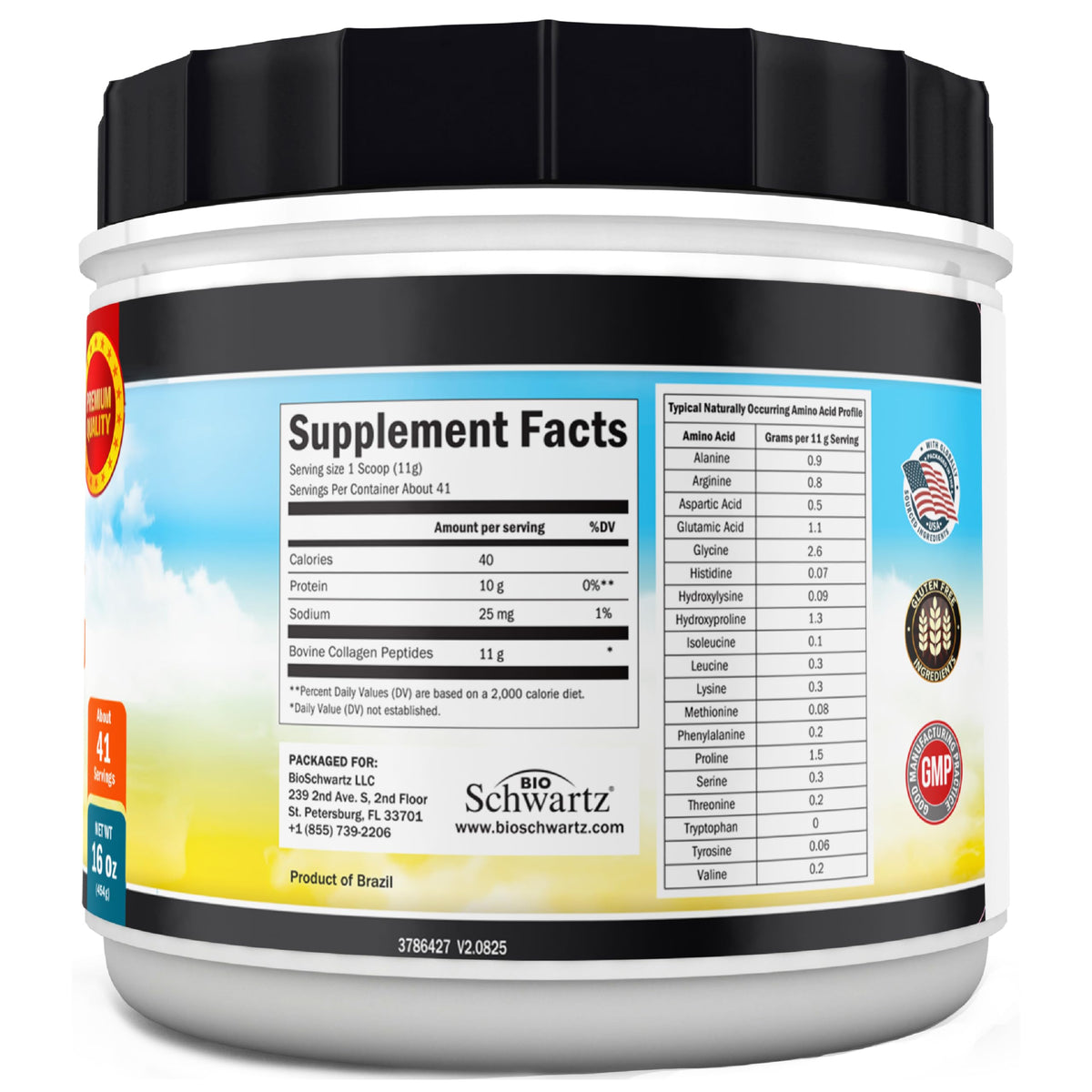 Unflavored Collagen Peptides Powder 16oz T5770