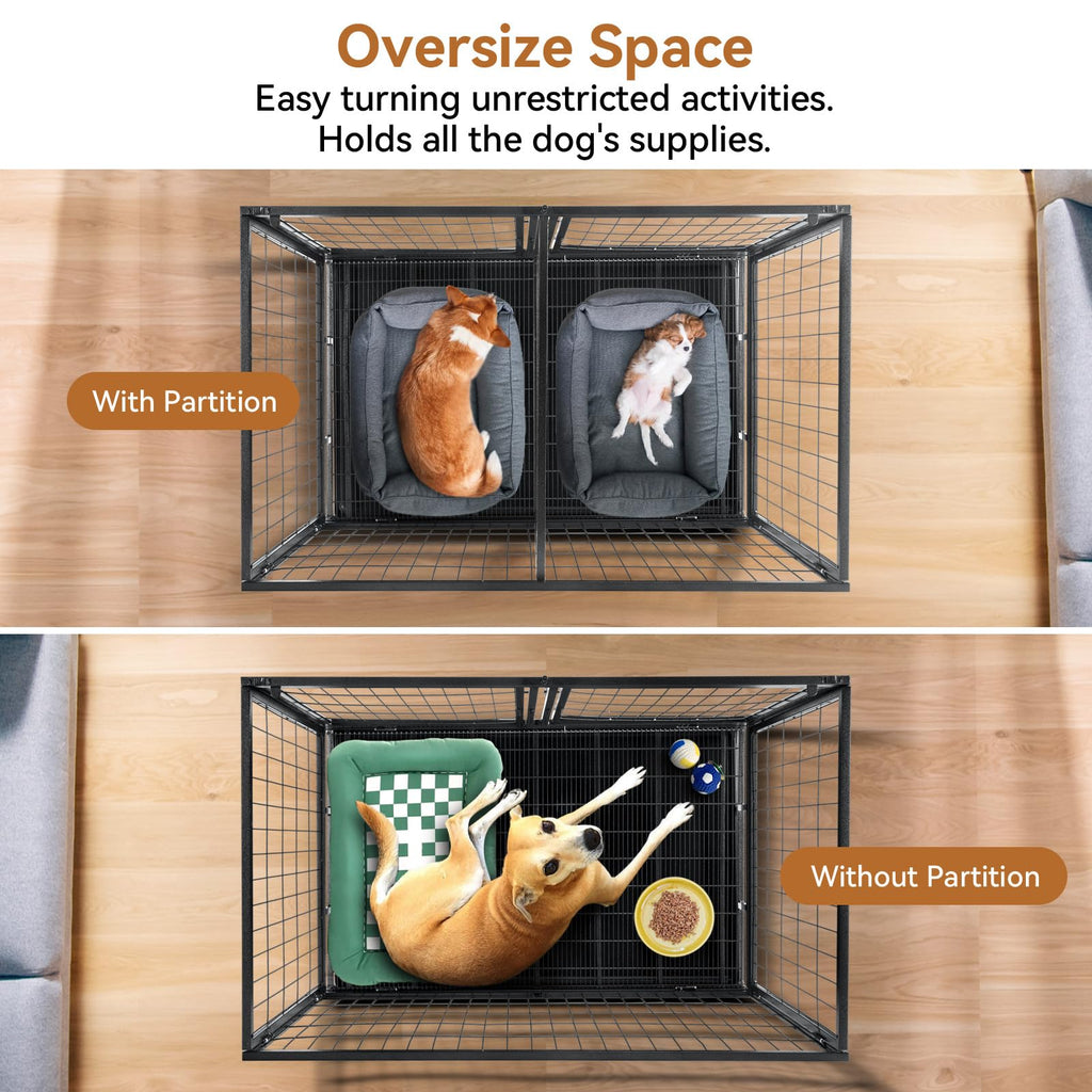 48inch Metal Wire Dog Crate with Divider D290