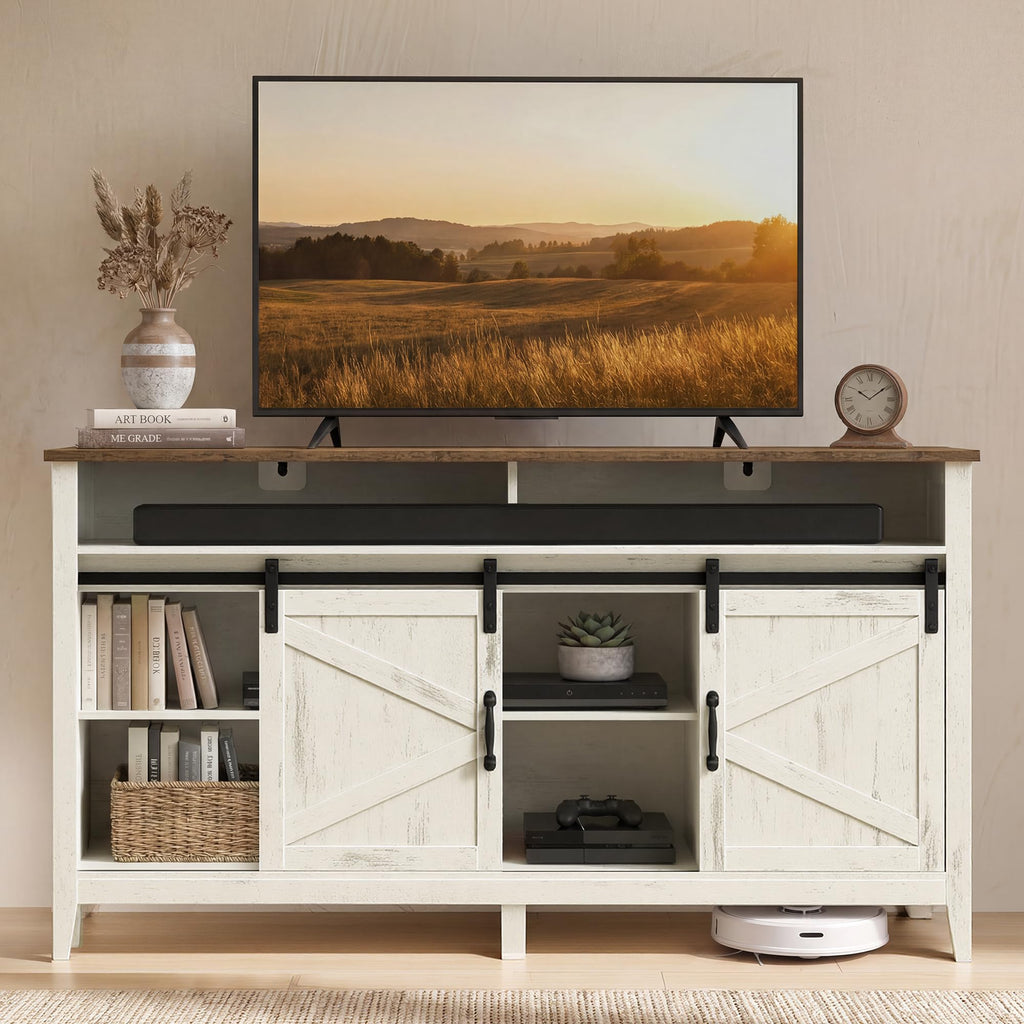 Tall Farmhouse TV Stand with Door C382