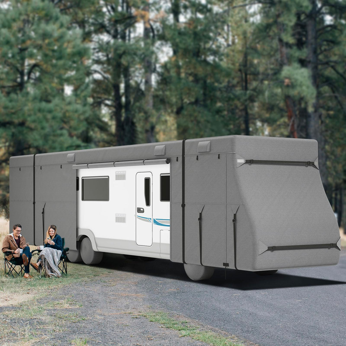 40-43 ft Non-Woven Fabric Waterproof RV Cover with Storage Bag K892251