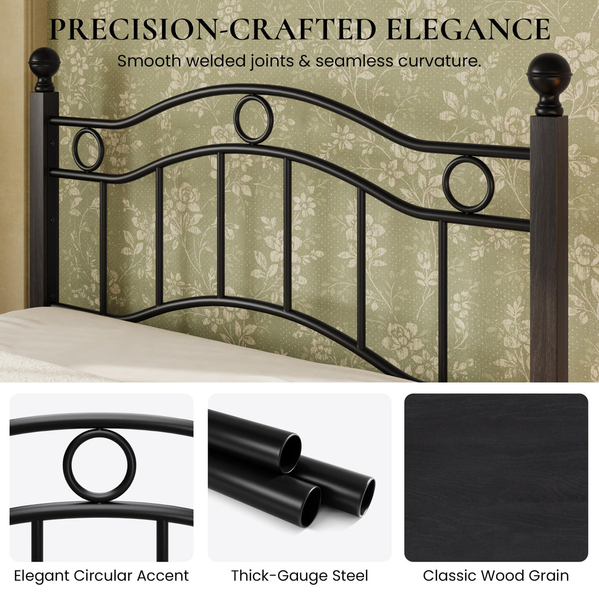 Full Size Black Metal Bed Frame Z6731