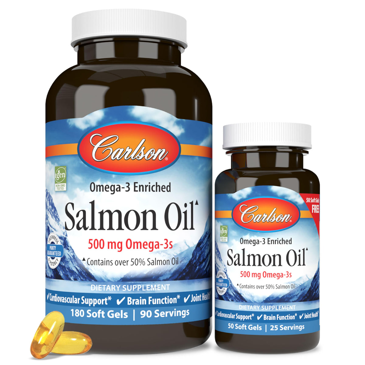 Salmon Oil 500 mg Omega-3s 180 + 50 Softgels Z299