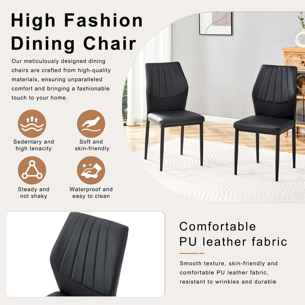 71" Farmhouse Dining Table Set for 8 with PU Leather Chairs C463403