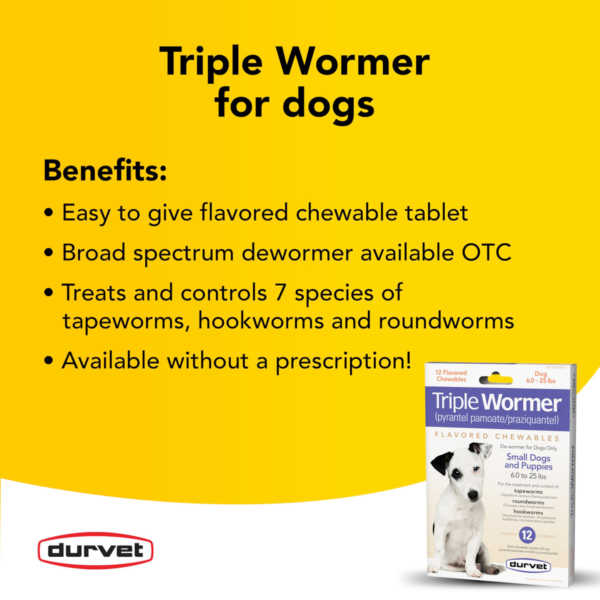 Triple Wormer Tablets for Puppies and Small Dogs W522060