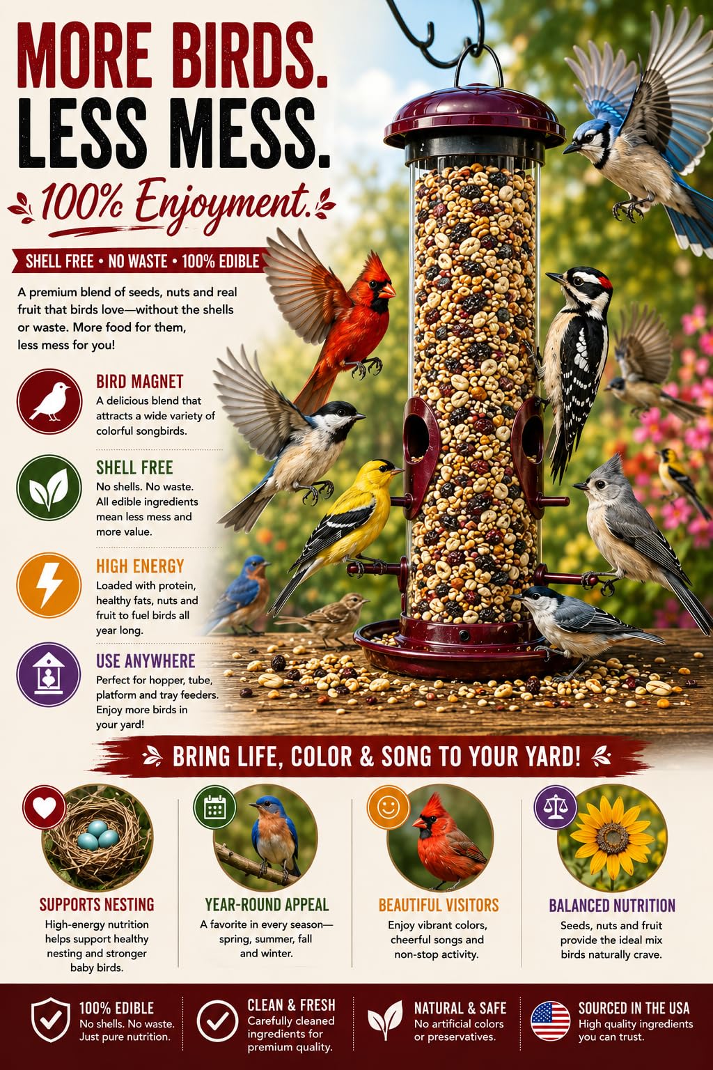 Fruit & Nut Bird Seed 20 lb O95682