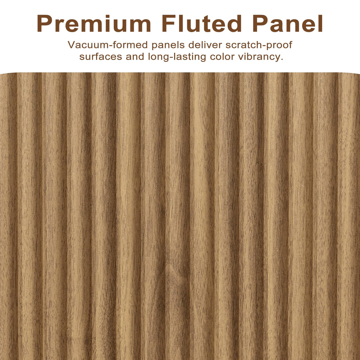 Natural Oak Fluted Wooden Sideboard Cabinet with 4 Doors V649