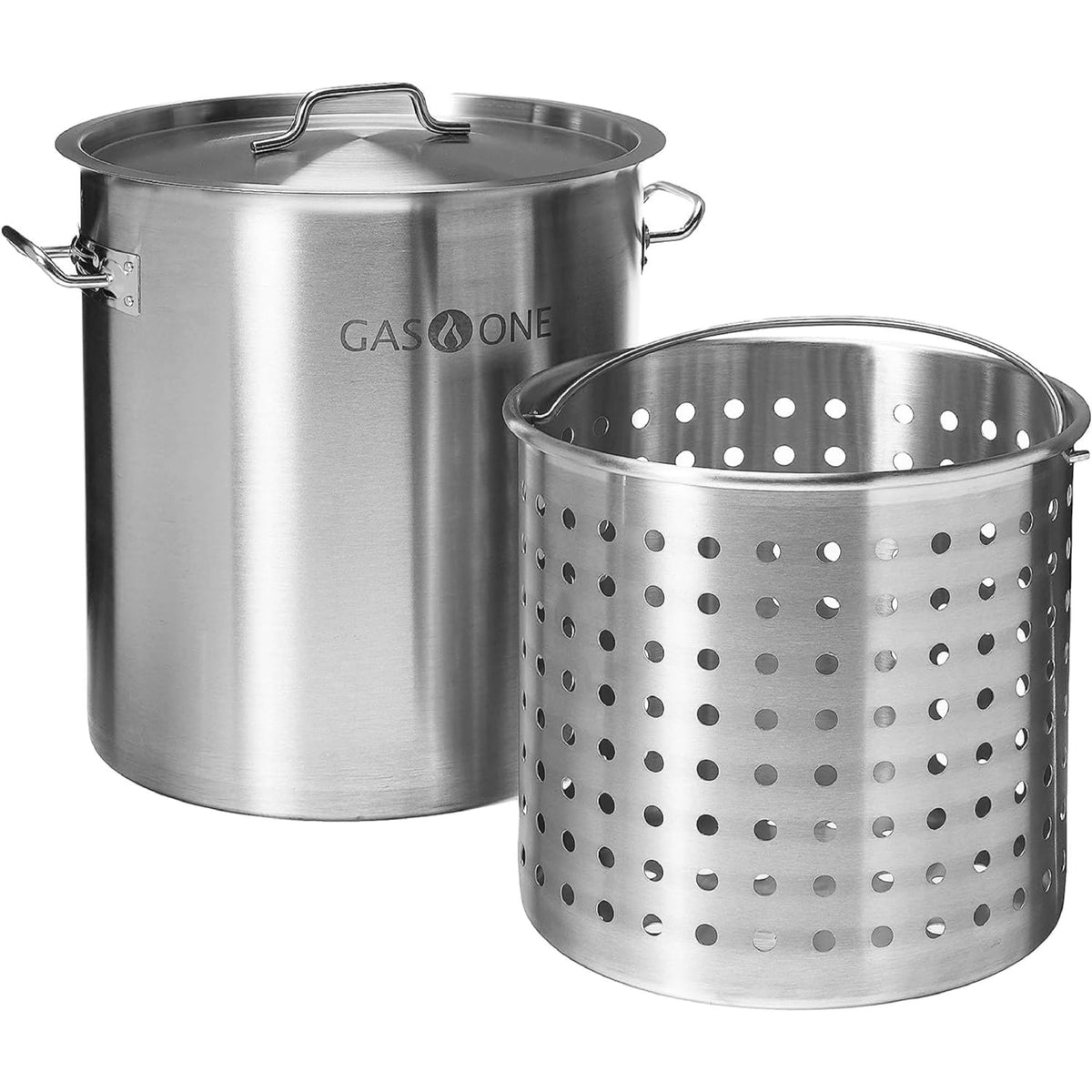 Stainless Steel 53qt Stockpot with Basket and Lid S1214