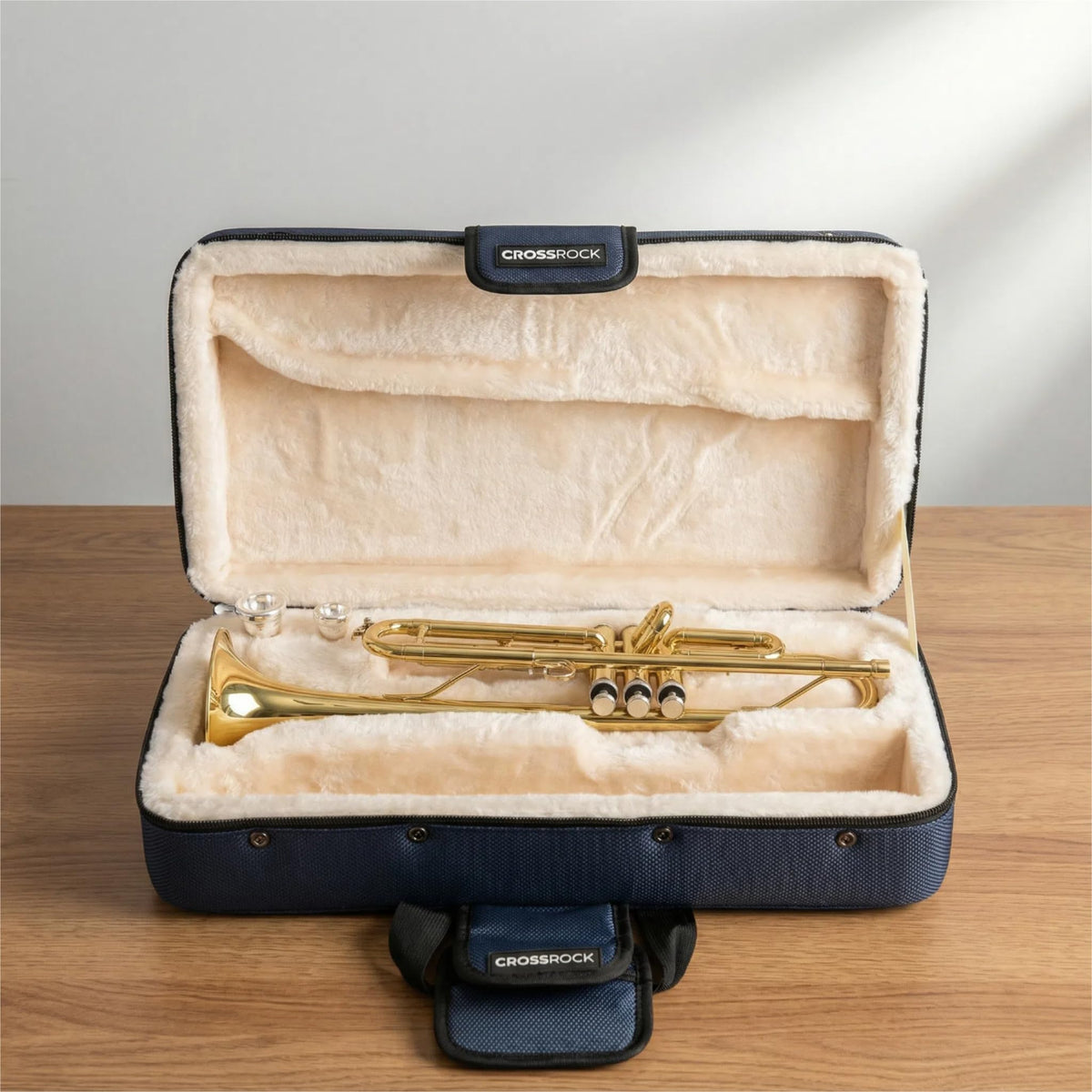 Lightweight Blue Trumpet Foam Case with Storage Pockets K8825