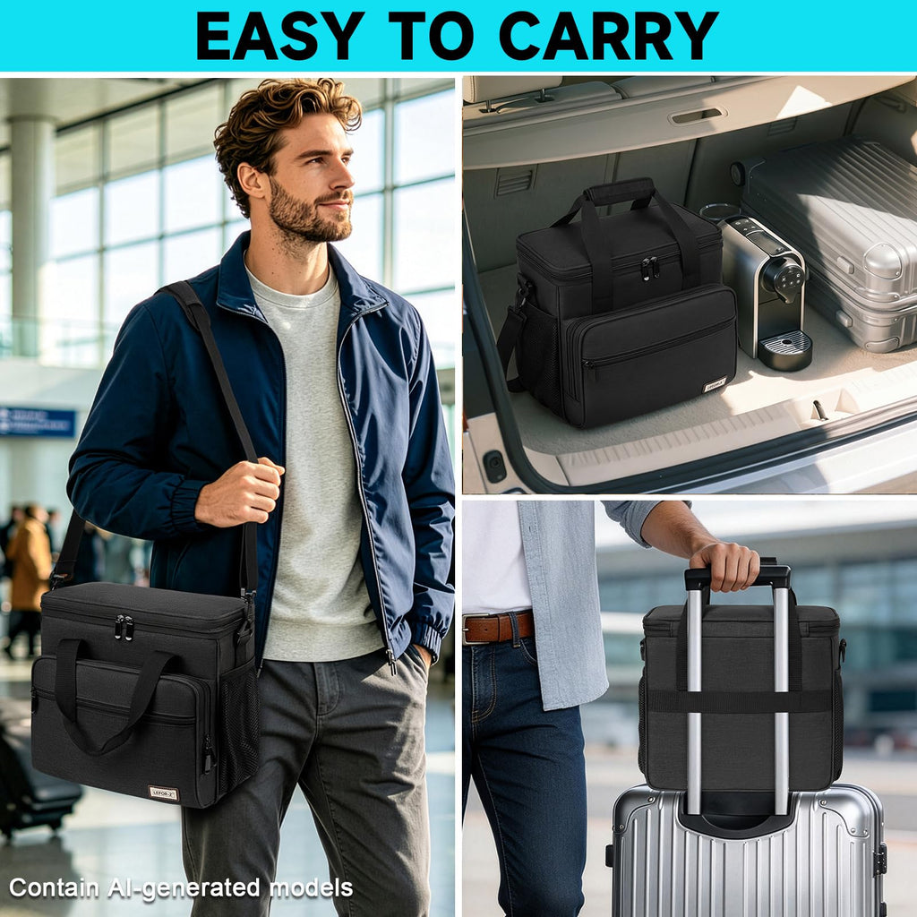 Black Coffee Maker Travel Bag with Multiple Pockets Y4183