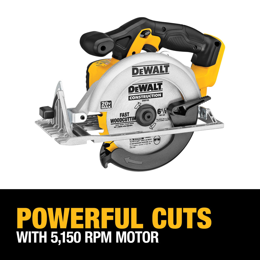 20V MAX Cordless Drill Driver and Circular Saw Combo Kit with 2 Ah Batteries and Charger D309
