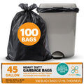 Heavy Duty Black 40-45 Gallon Trash Bags 100-Count P124