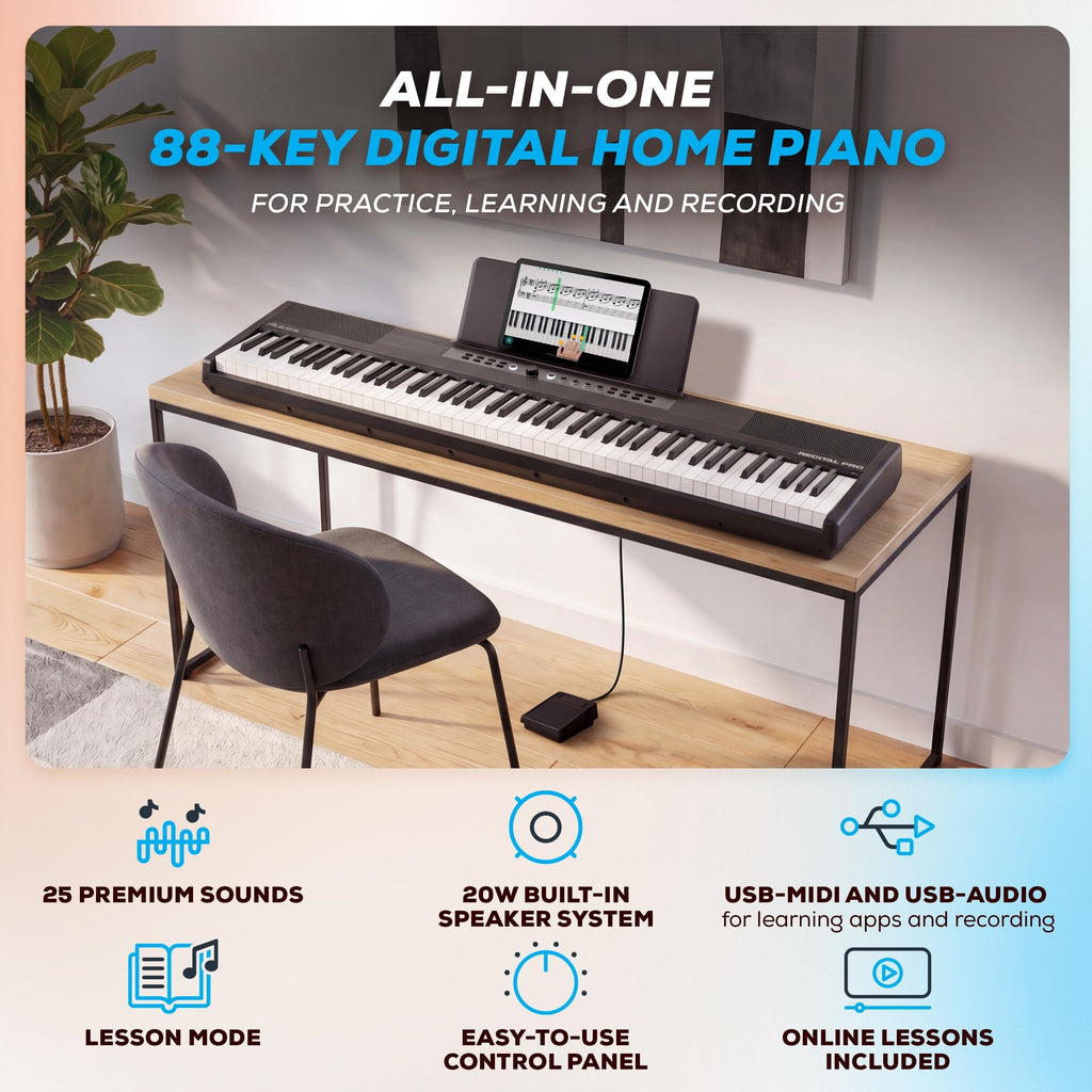 88-Key Weighted Digital Piano with Hammer Action E146884