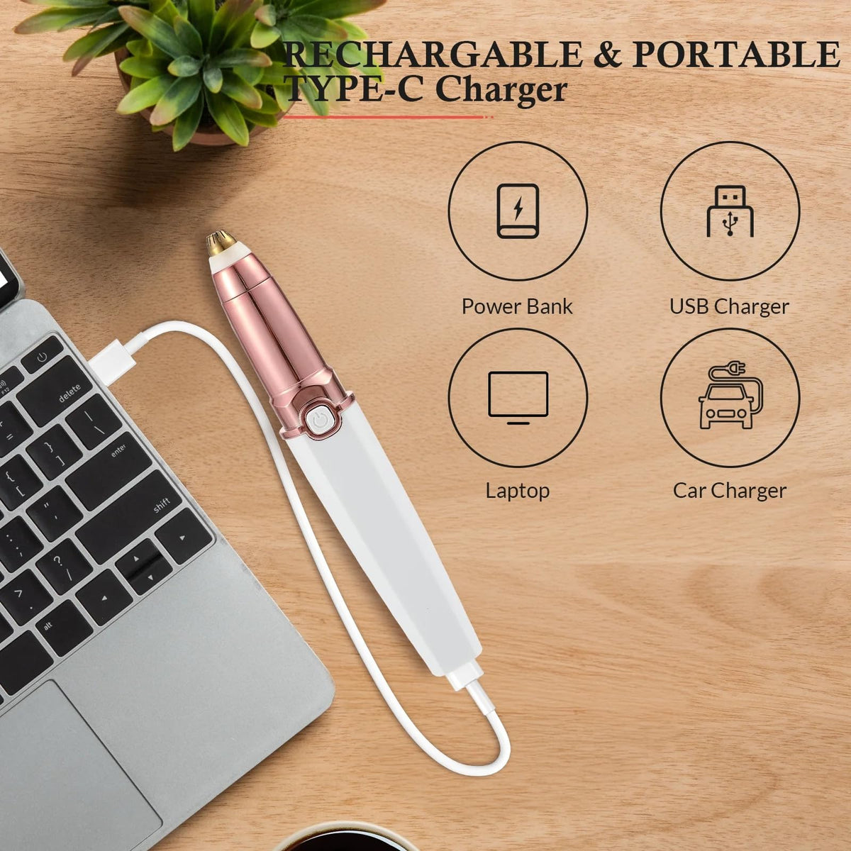 2 in 1 Rechargeable Facial Hair Trimmer and Eyebrow Shaver H266838