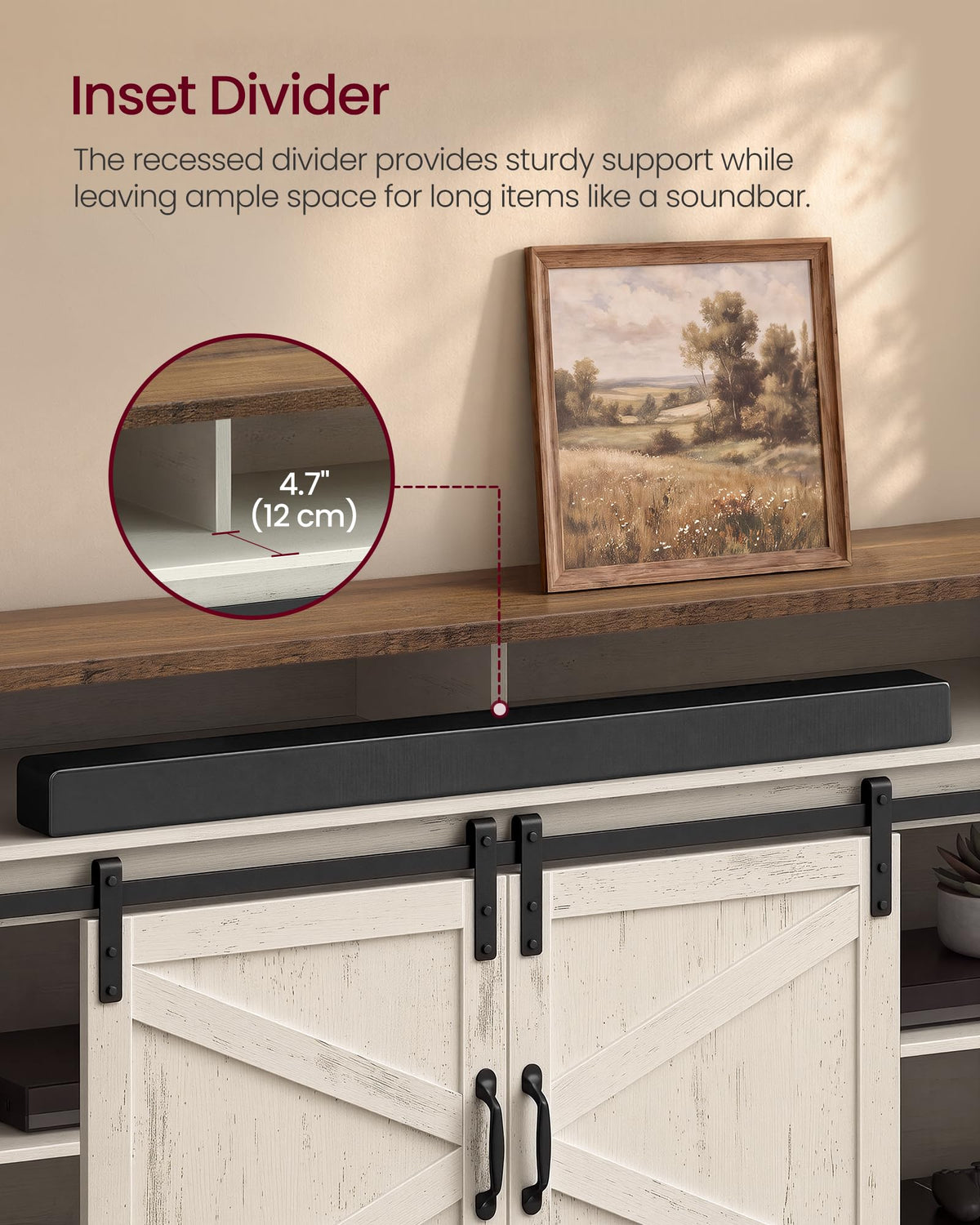 Tall Farmhouse TV Stand with Door C382