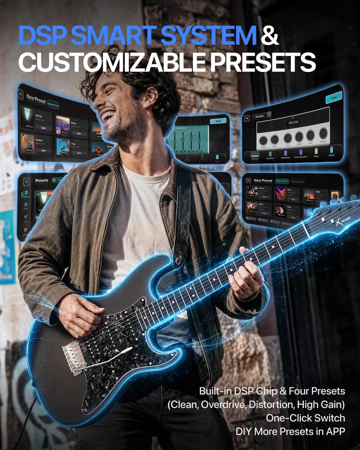 39" Smart Electric Guitar with Built-in 4 Effects A516245