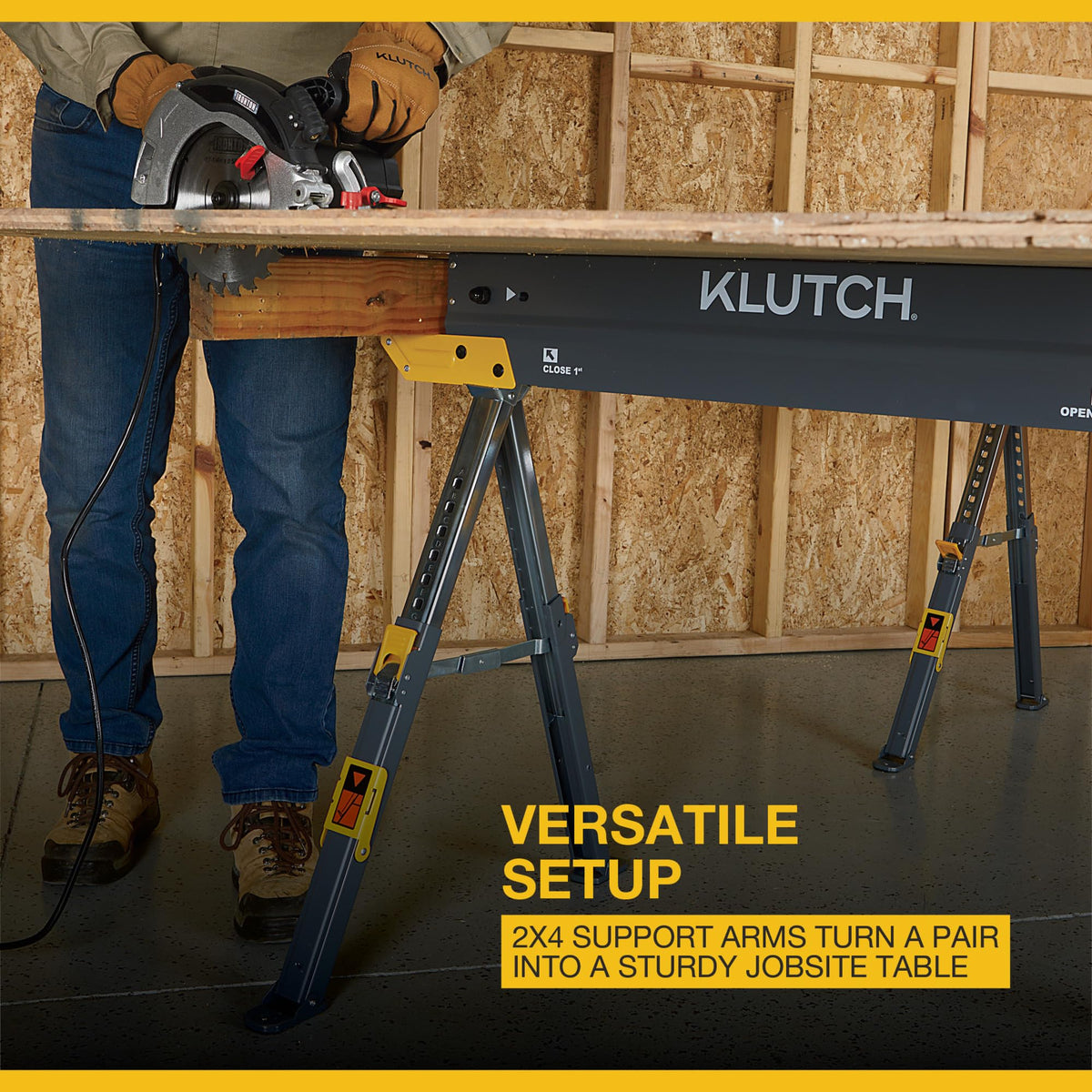 32in. Adjustable Steel Sawhorses, Pair F3023