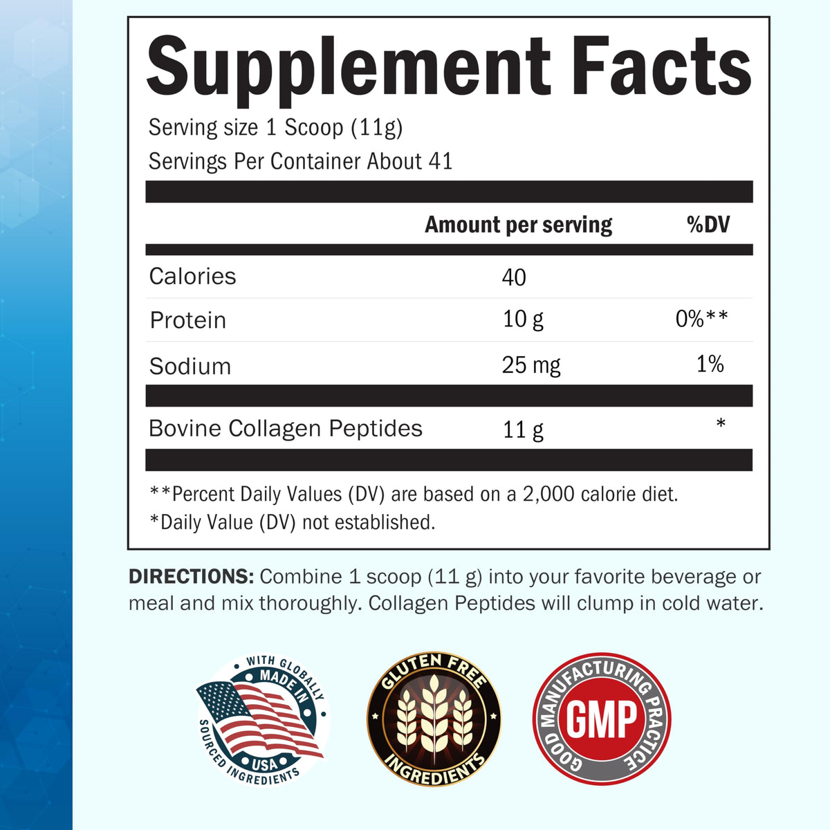 Unflavored Collagen Peptides Powder 16oz T5770