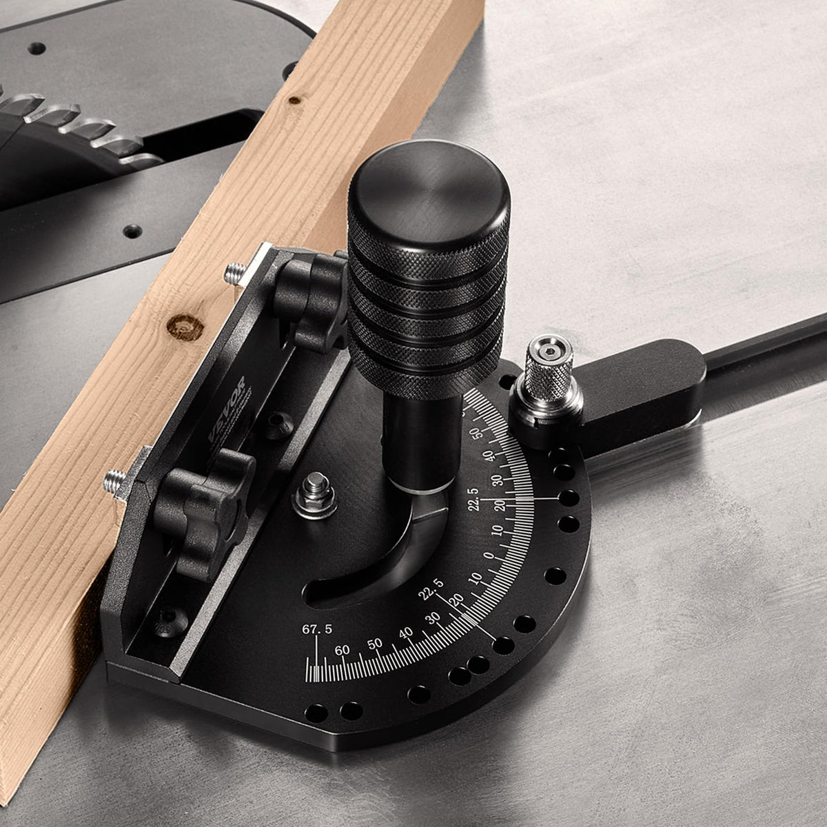 Precision Miter Gauge, 3/4'' x 3/8'', Aluminum Alloy Table Saw Miter Gauge with 15 Angle Stops M584