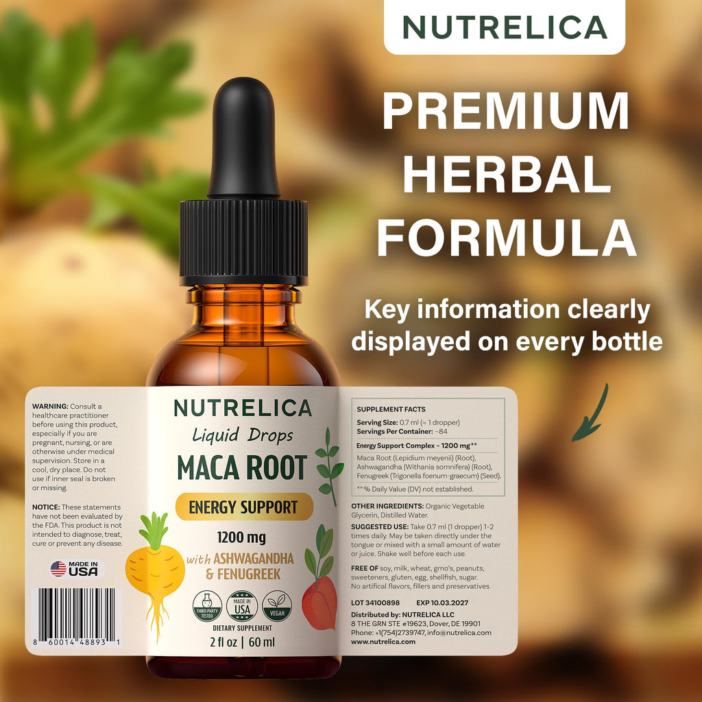 Maca Root with Ashwagandha & Fenugreek 1200mg Vegan S2222