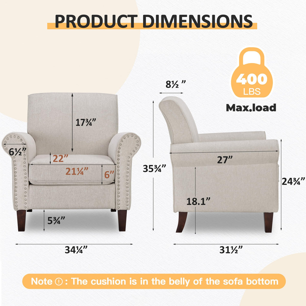 Beige Mid-Century Modern Accent Chairs Set of 2 X17377