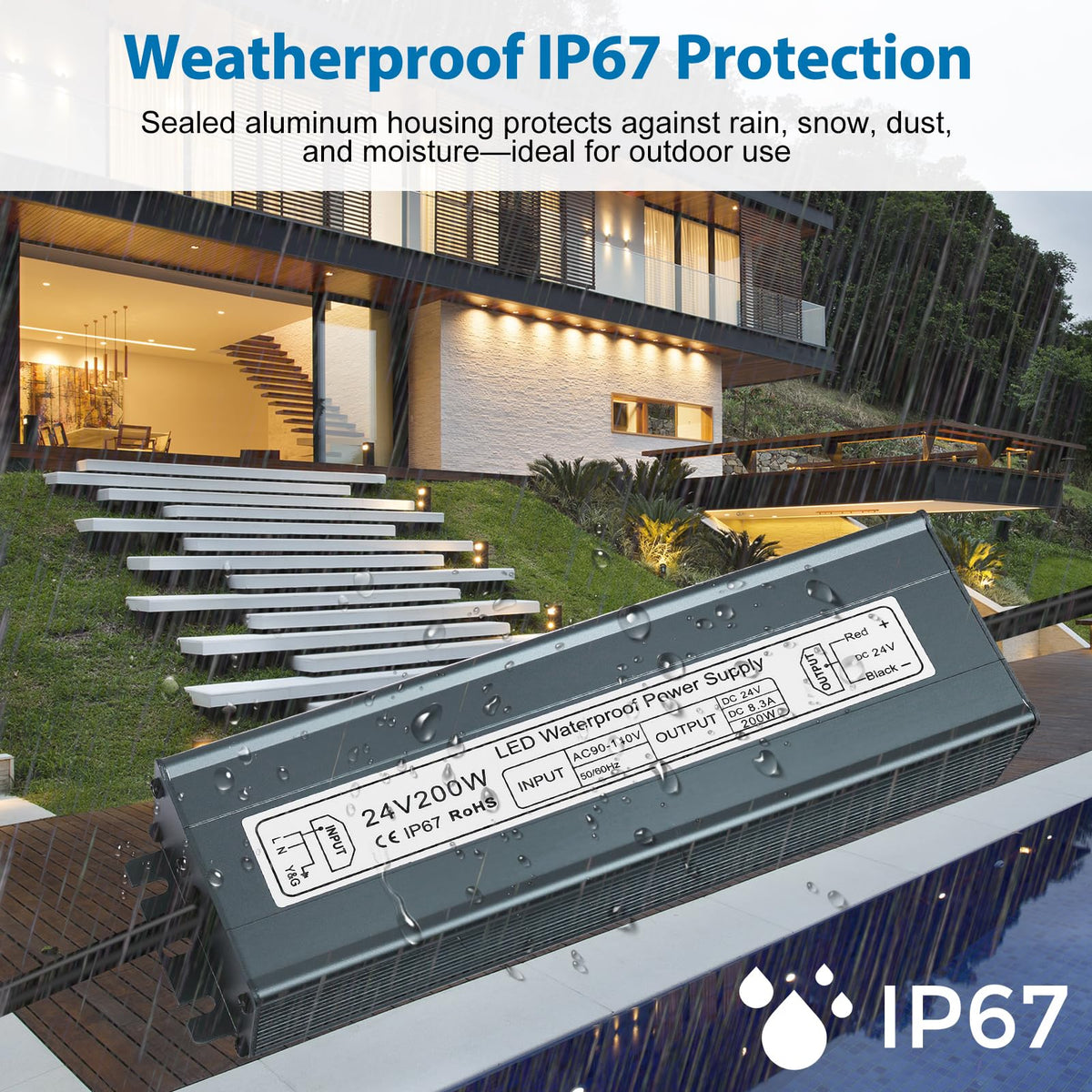 24V 200W IP67 Waterproof LED Driver Power Supply P796