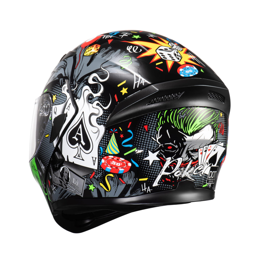 Motorcycle Dual Visor Flip up Modular Full Face Helmet A28145