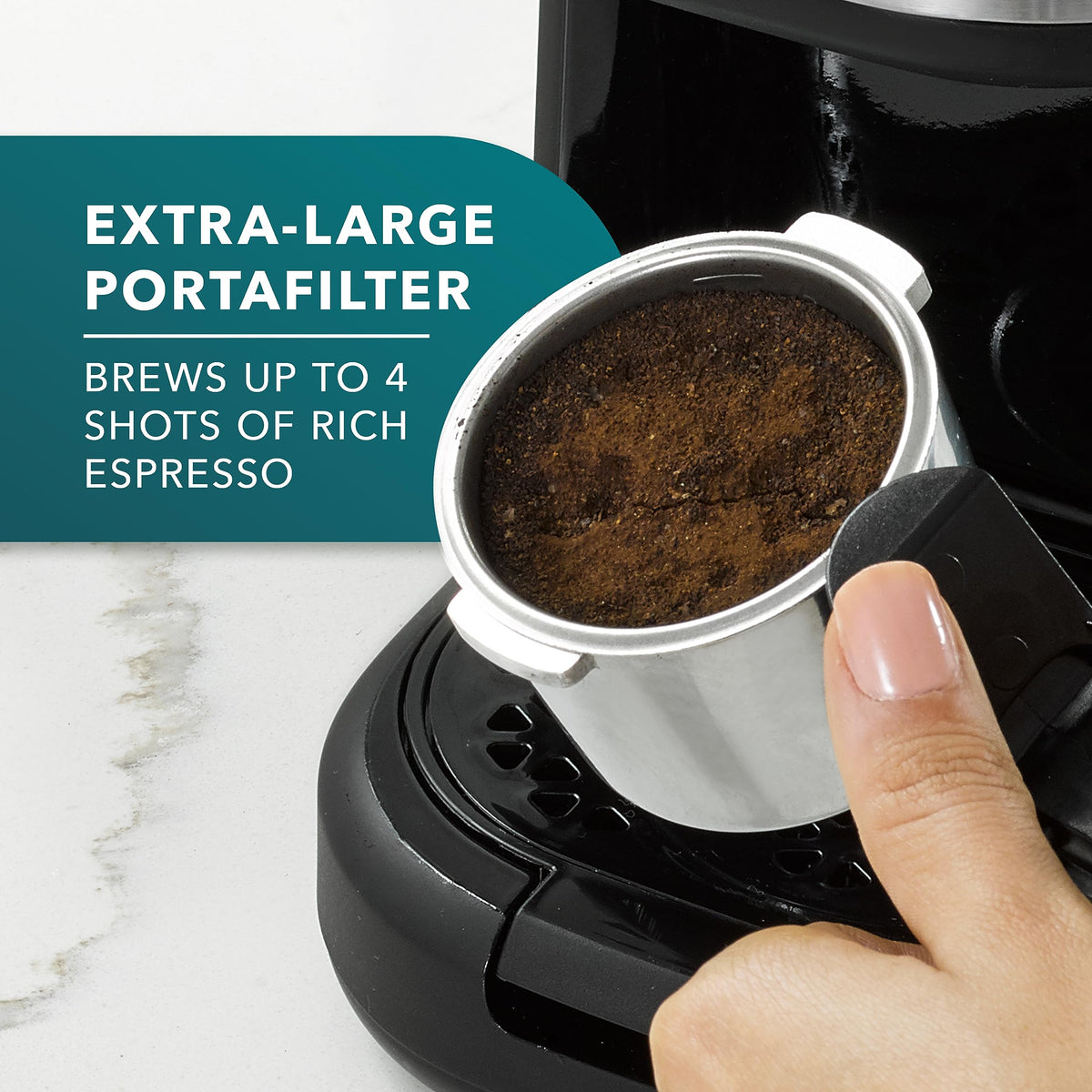 4-Shot Steam Espresso Cappuccino and Latte Maker with Stainless Steel Frothing Pitcher N26993
