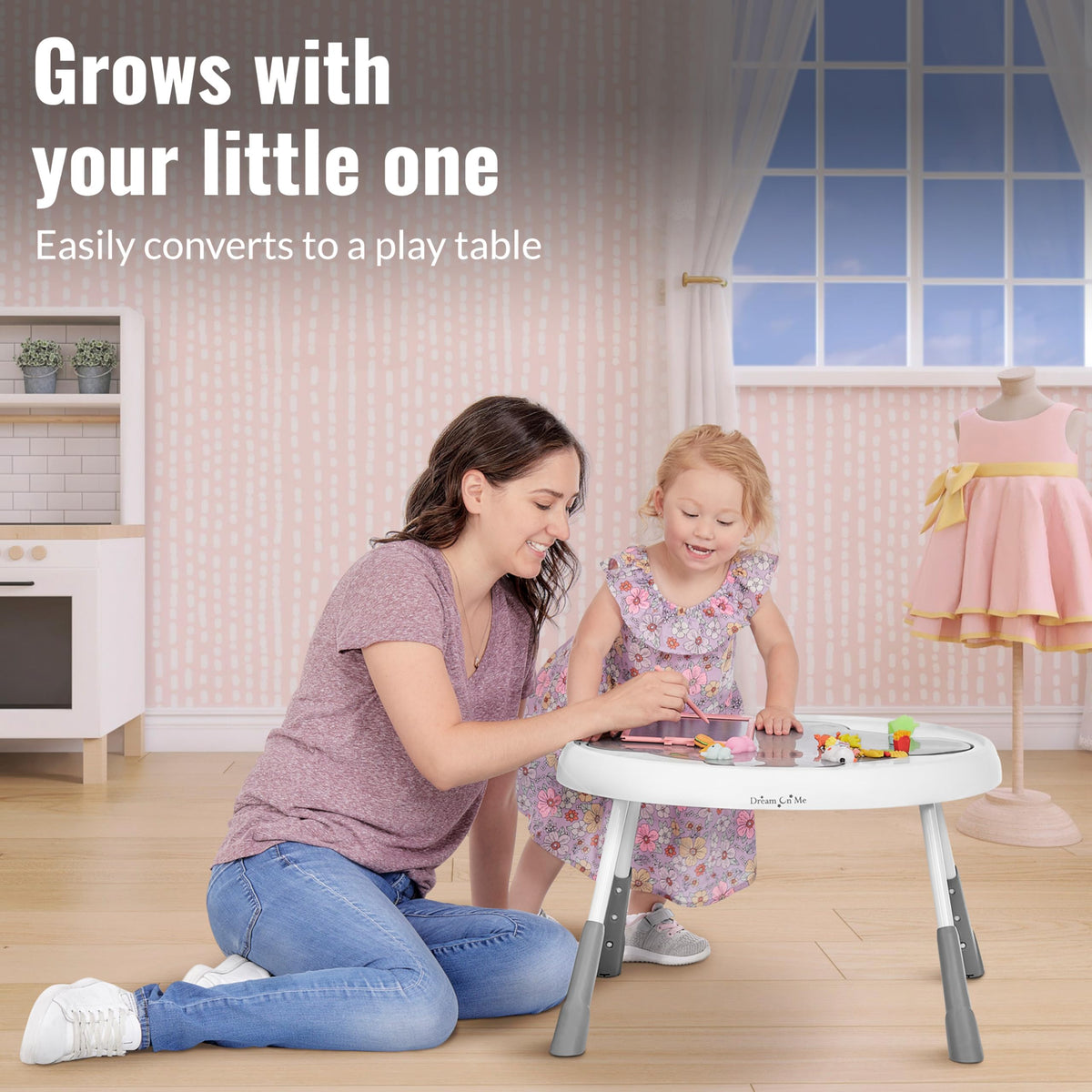 2 in 1 Baby Activity Center and Play Table with 3 Detachable Toys I891