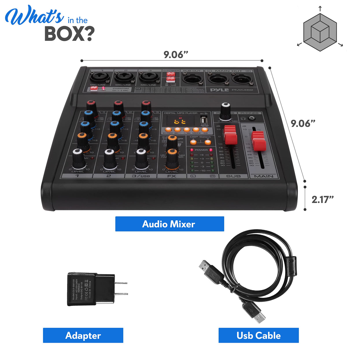3-Channel DJ Audio Mixer with 16 Preset DSP Effects J8540
