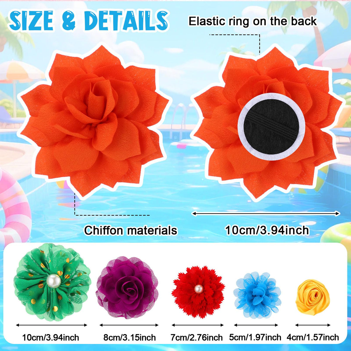 100 Pcs Multicolor Dog Collar Bows Set with Elastic Rubber Band Q762