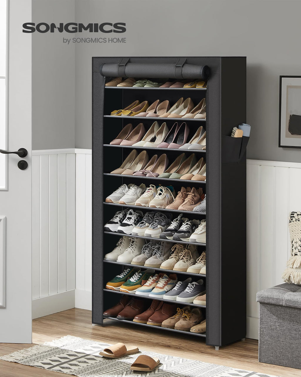 10-Tier Shoe Rack with Cover H117