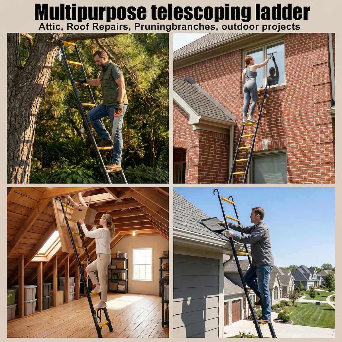 10.5FT Aluminum Telescoping Ladder X34303