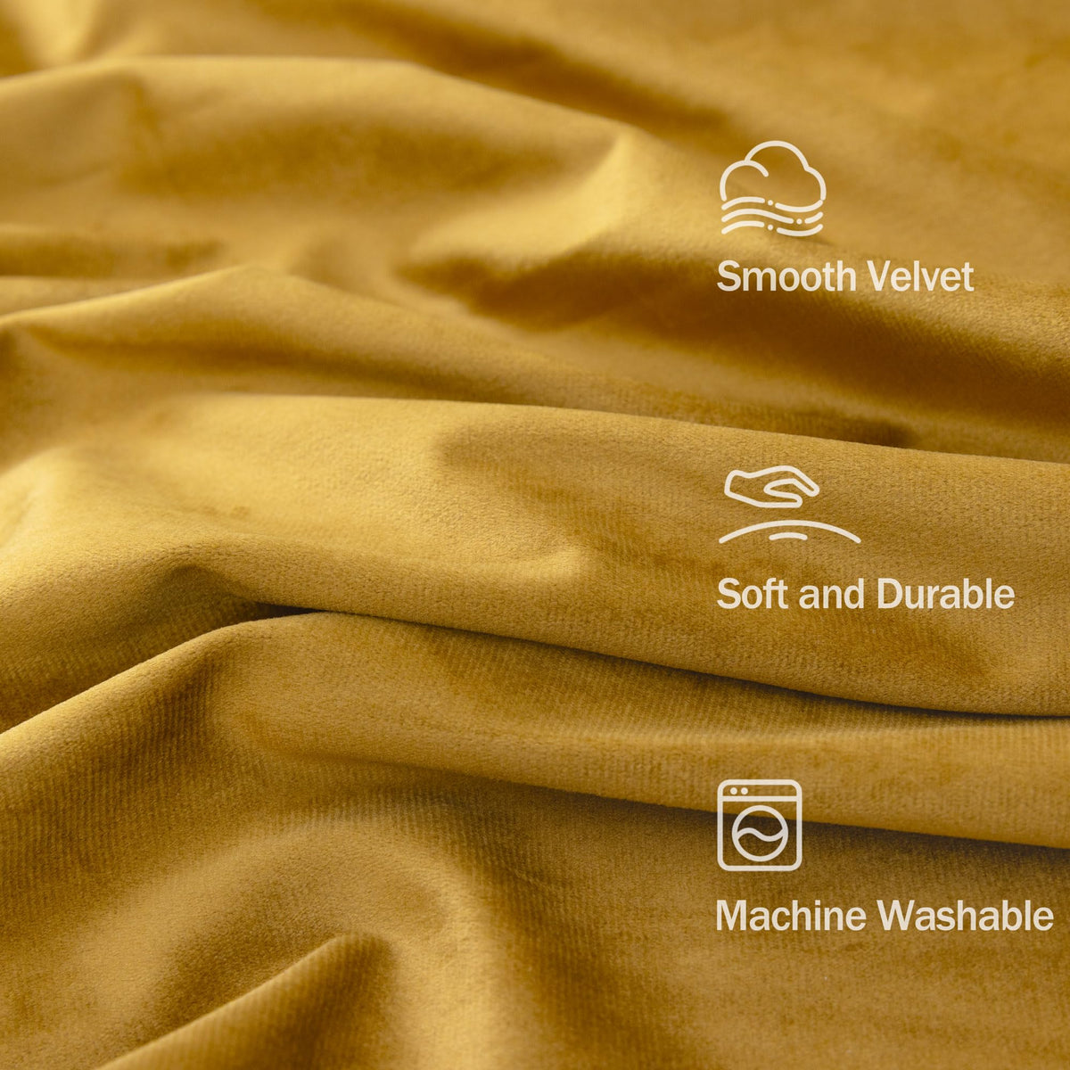 Mustard Yellow Gold Velvet Curtain 84 Inch 2 Panel G751274