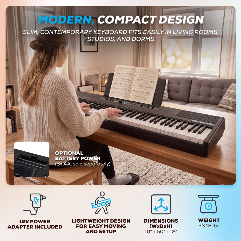 88-Key Weighted Digital Piano with Hammer Action E146884