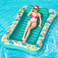 Inflatable Tanning Pool Lounger 75" x 51" Green O654072