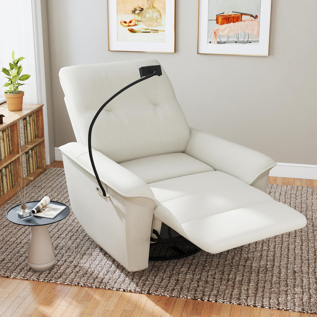 Power Swivel Rocker Recliner Chair with Phone Holder and USB Ports O884