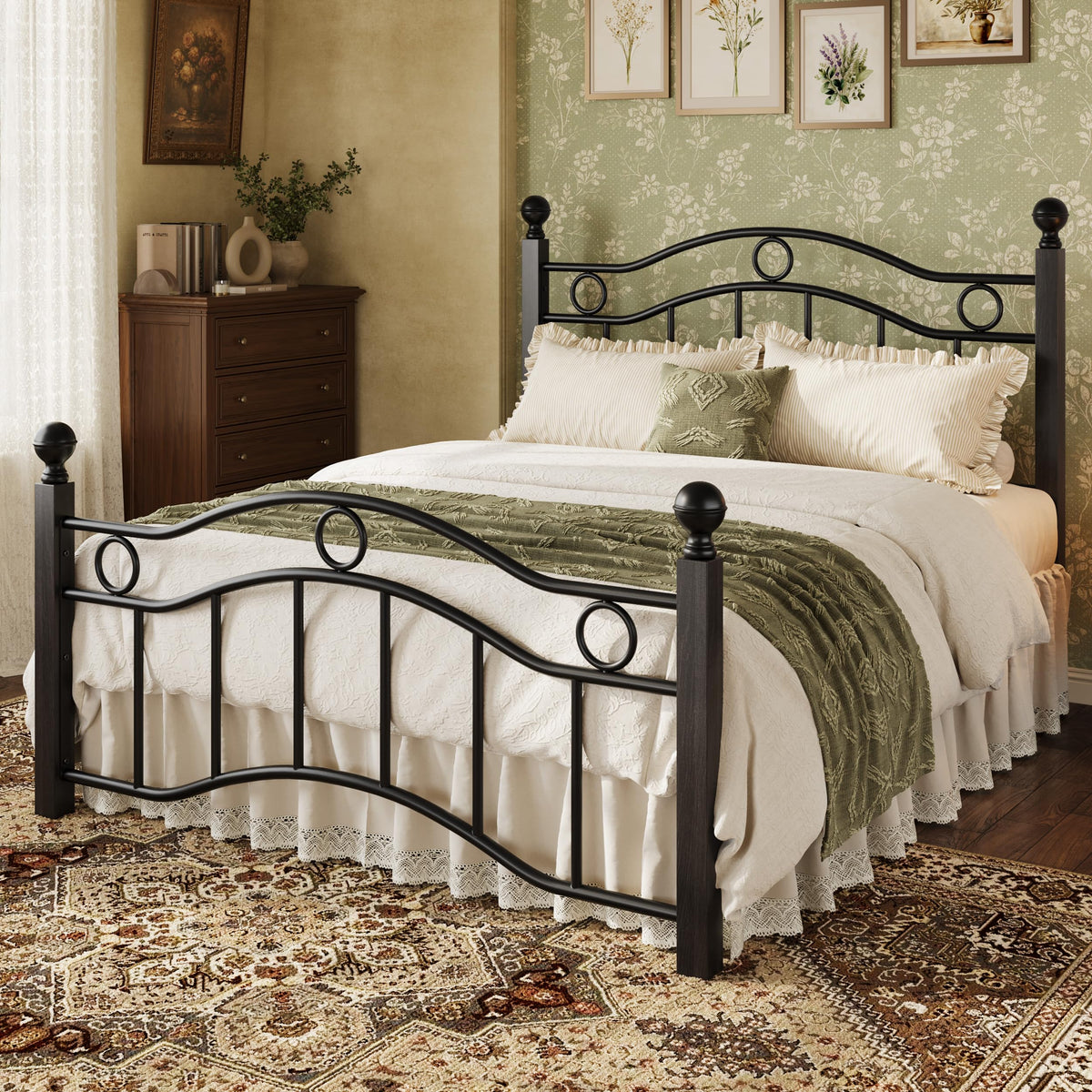 Full Size Black Metal Bed Frame Z6731