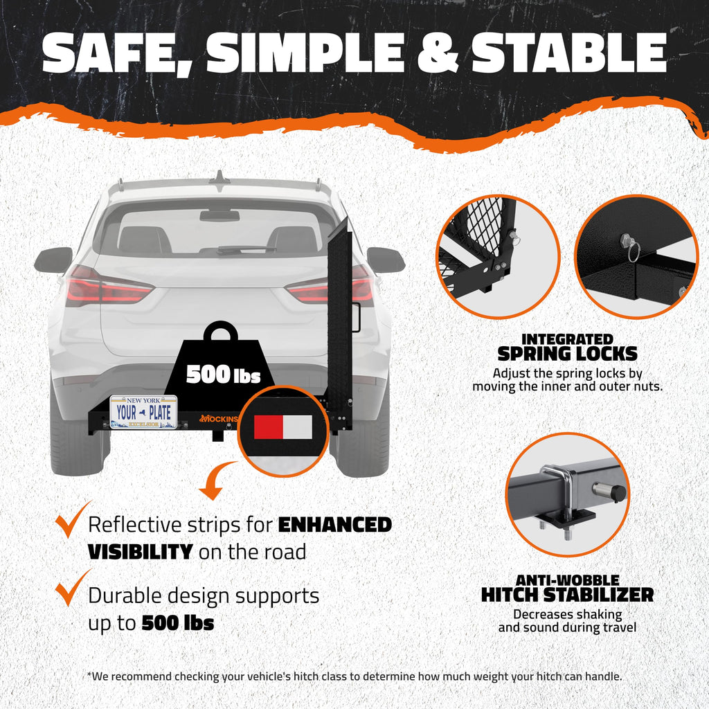 500lb Capacity Trailer Hitch Cargo Carrier with Ramp T21091